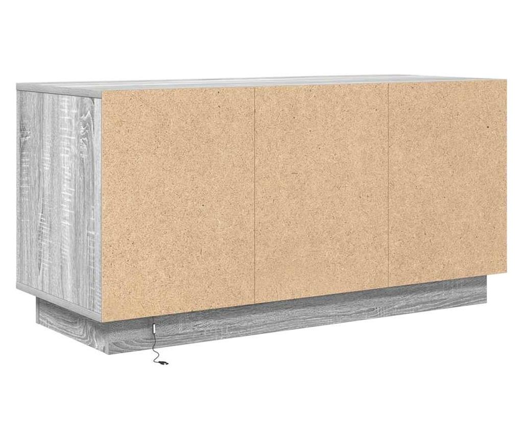 ТВ шкаф с LED осветление, сив сонома, 100x41x50 см - 9