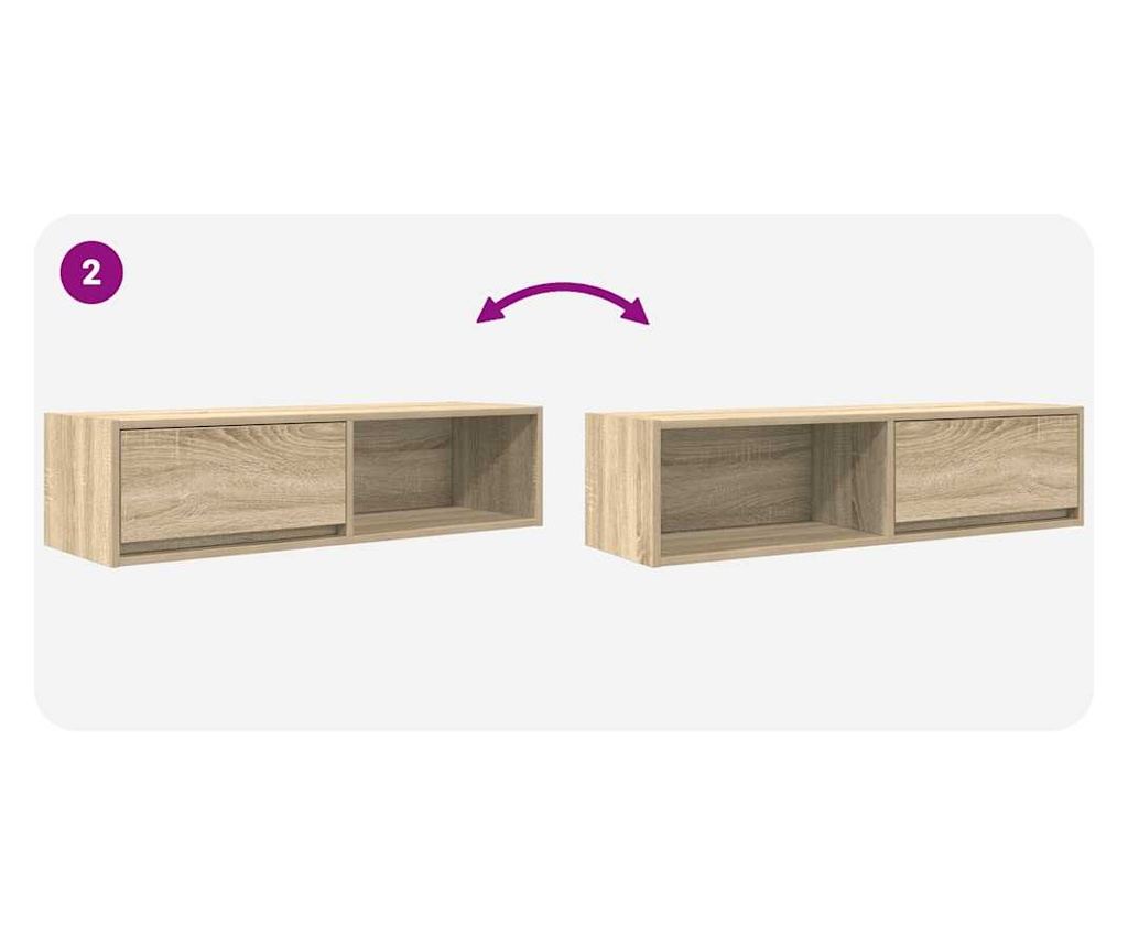 ТВ шкафове 2 бр дъб сонома 100x31x25,5 см инженерно дърво - 10