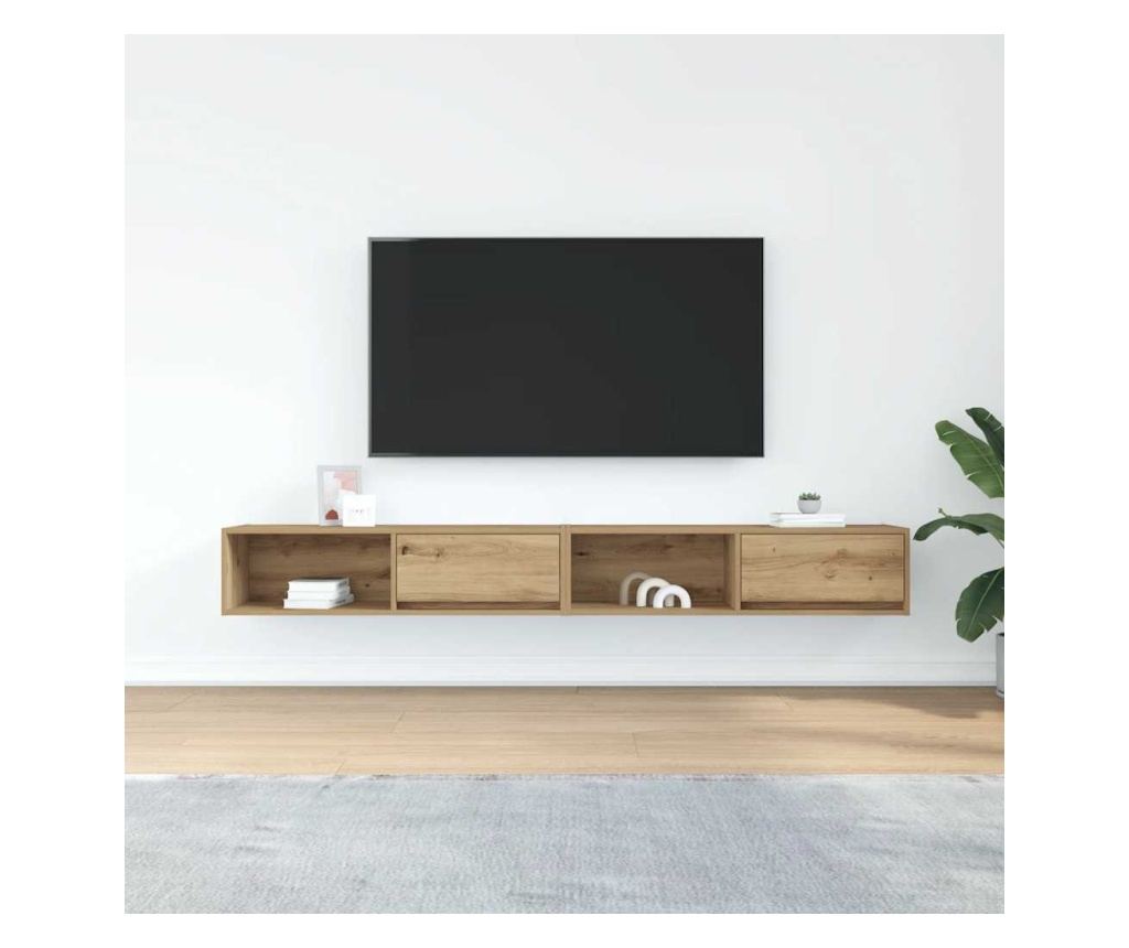 ТВ шкафове 2 бр дъб артизан 100x31x25,5 см инженерно дърво - 3