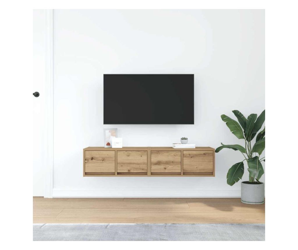 ТВ шкафове 2 бр дъб артизан 60x31x25,5 см инженерно дърво - 3