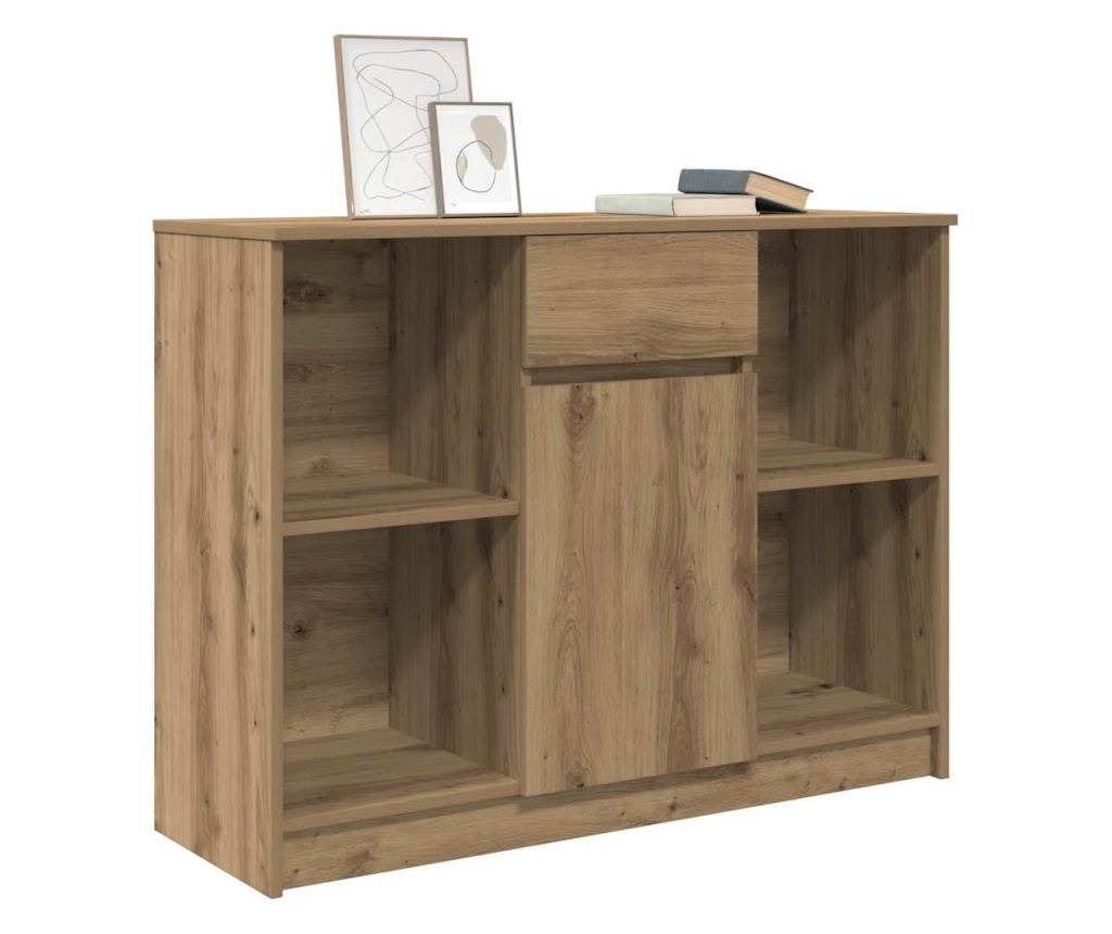 Бюфет с чекмеджета, дъб артизан 101x35x76см Инженерна дървесина - 4