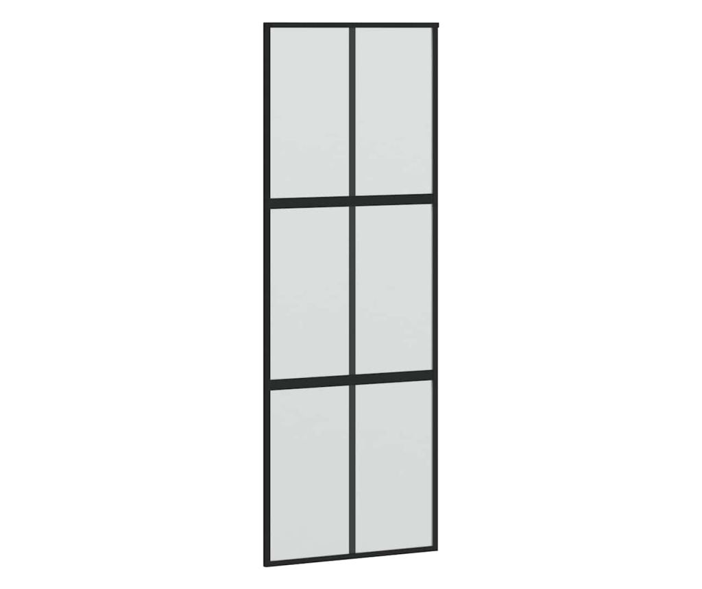 Плъзгаща се врата с комплект обков Черно 90x205 cm - 5