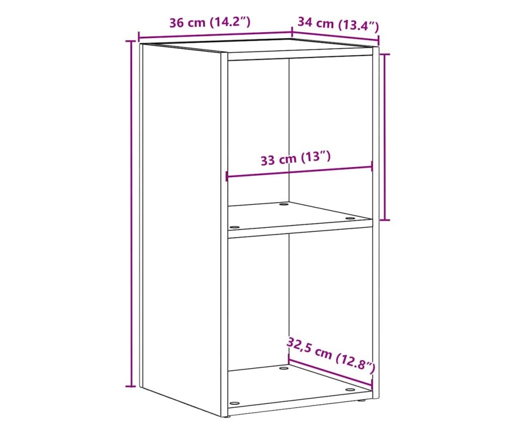 LP Кутия за съхранение Черен дъб 71x34x36cm Инженерна дървесина - 10