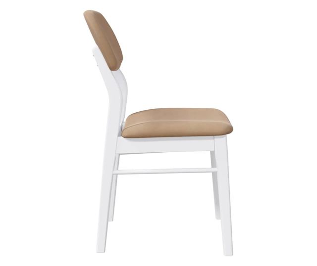 Jedilni stoli z blazinami, 2 kosa, masiven les kavčukovca, bela