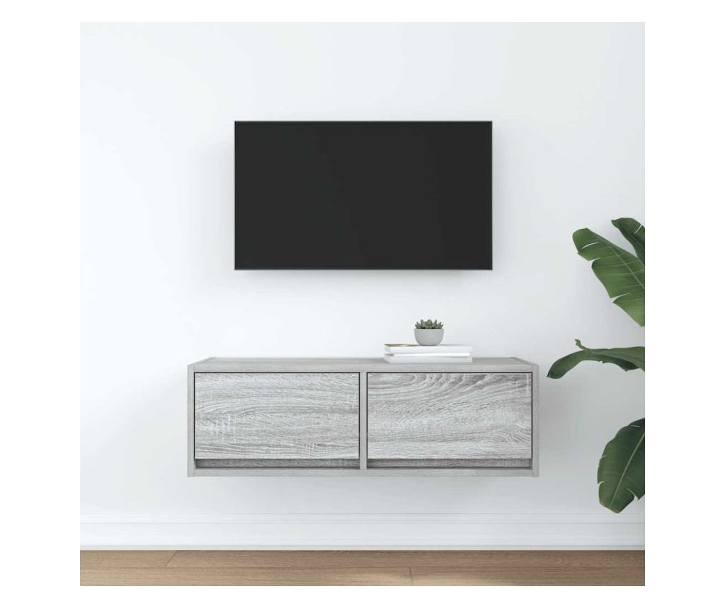 ТB шкаф, сив сонома, 80x31x25,5 см, инженерно дърво - 3