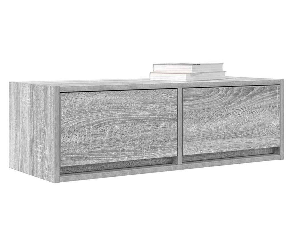 ТB шкаф, сив сонома, 80x31x25,5 см, инженерно дърво - 4