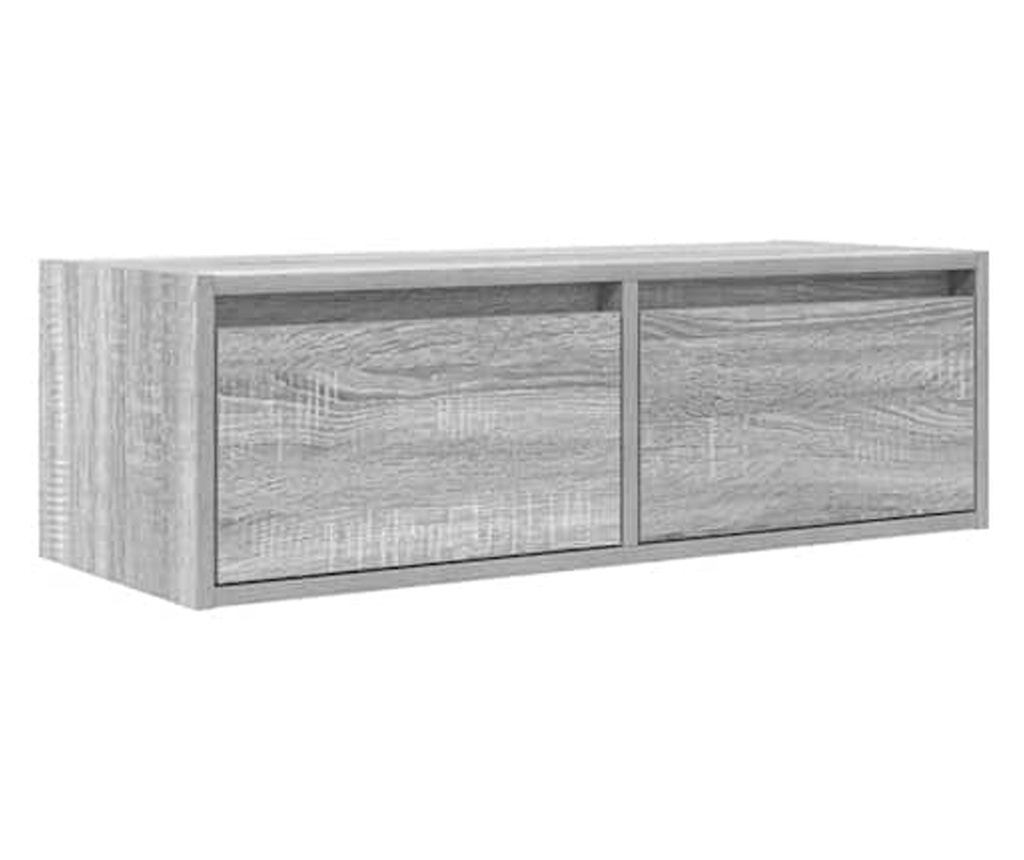 ТB шкаф, сив сонома, 80x31x25,5 см, инженерно дърво - 9