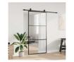 Плъзгаща се врата с механизъм черна 102x205 см ESG стъкло thumbnail 3