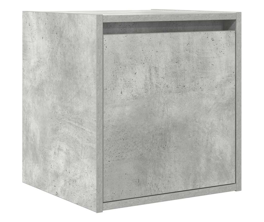 Нощни шкафчета за стенен монтаж 2 бр бетонно сиви 38x34x40 см - 5