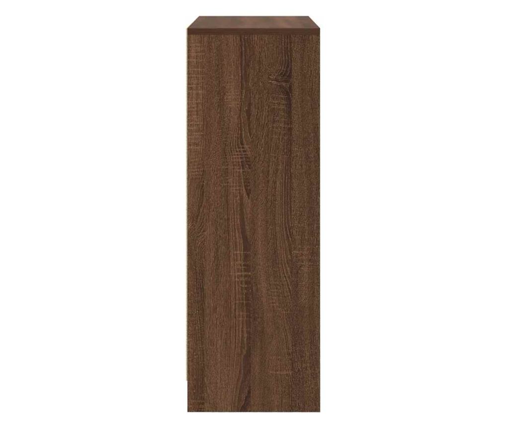 Бюфет с чекмеджета и вратички, кафяв дъб, 73x31x90 см - 7