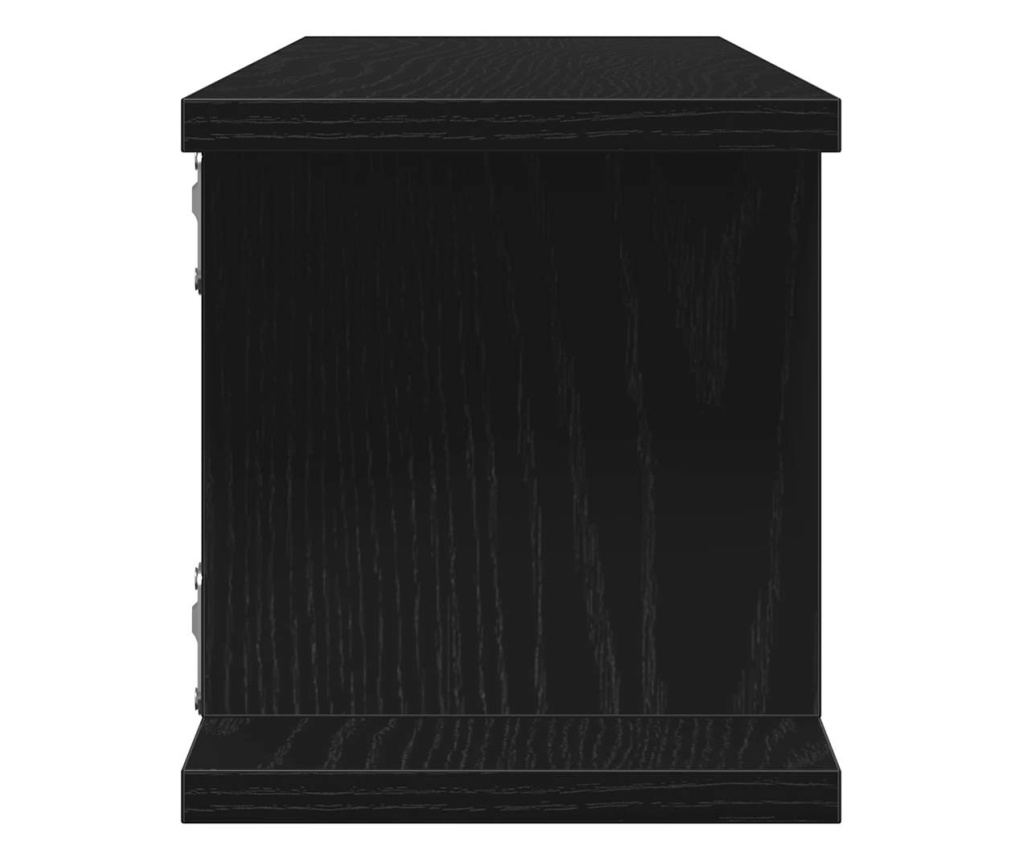 Стенни рафтове 2 бр черно и дъб 105x18x20 см инженерно дърво - 7