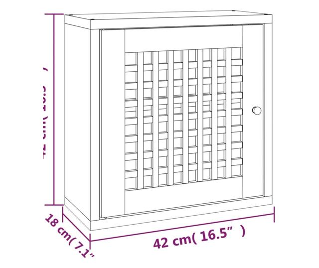 Стенен шкаф, 42x18x42 см, масивно дърво орех