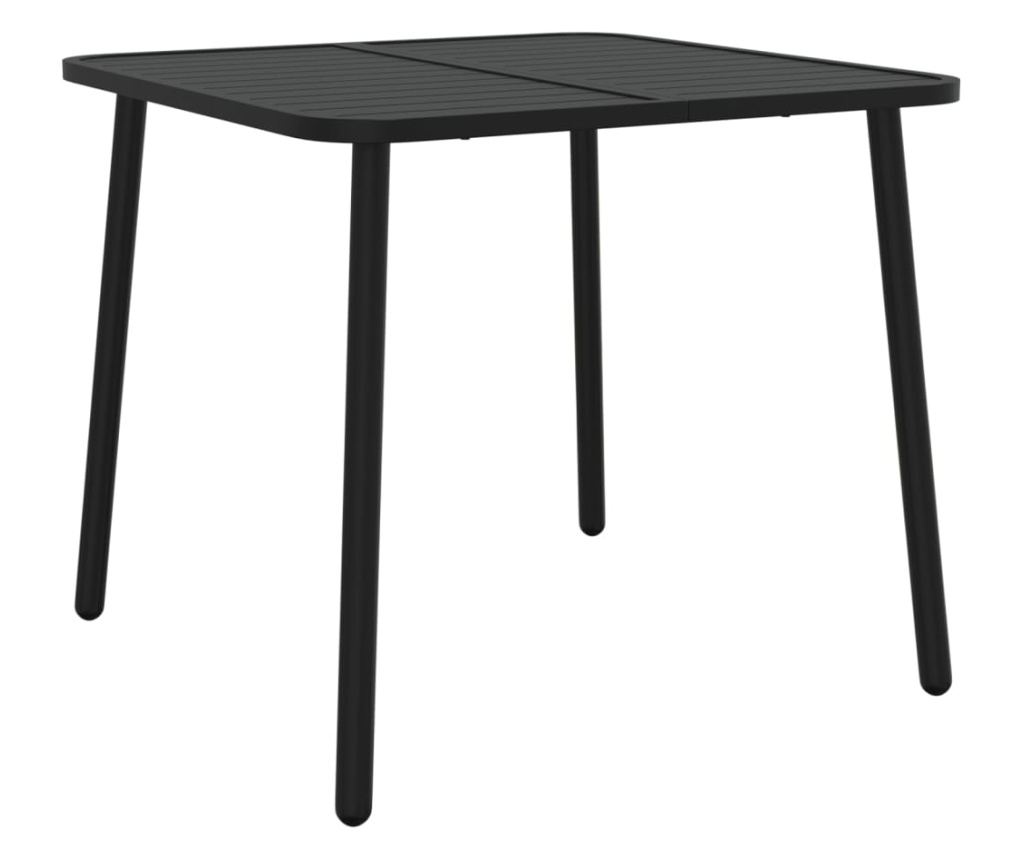 Záhradná jedálenská súprava, 3 kusy, antracitová, oceľ - 7