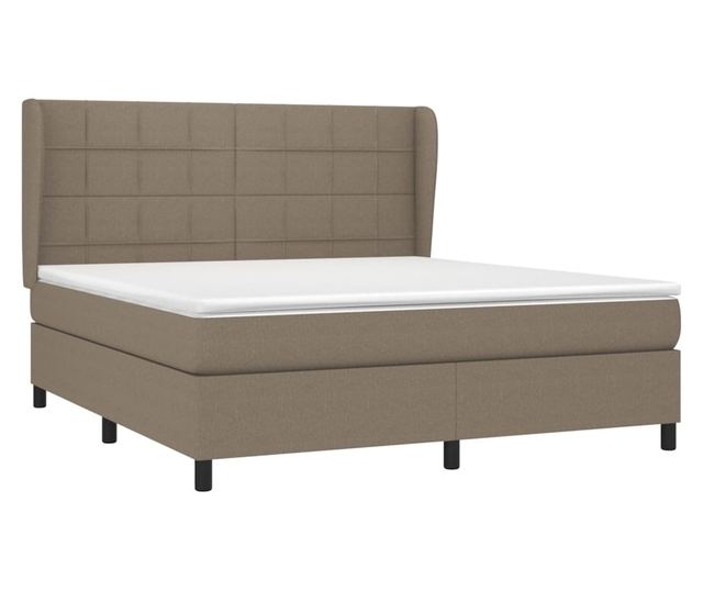 Боксспринг легло с матрак, таупе сиво, 160x200 см текстил