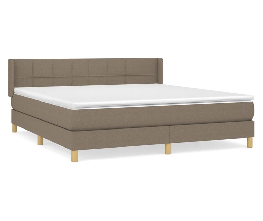 Pat boxspring ágy matraccal, taupe szürke, 160x200 cm textil anyag - 2