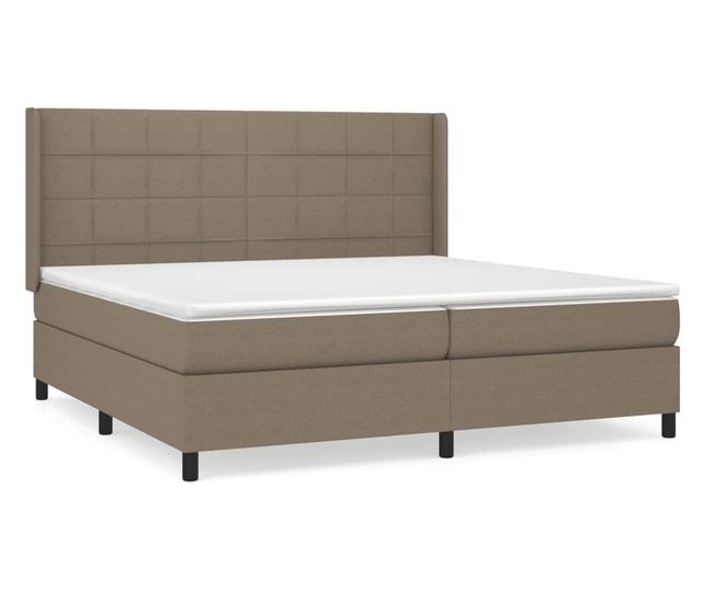 Боксспринг легло с матрак, таупе сиво, 200x200 см, текстил