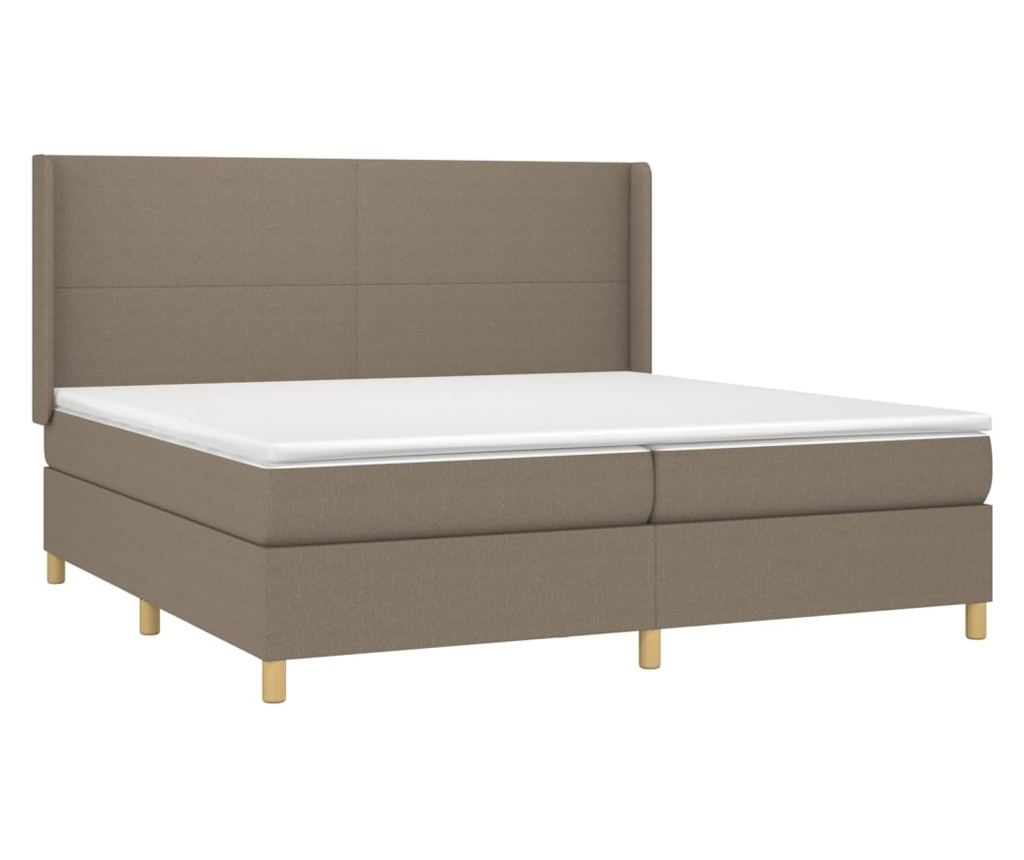 Боксспринг легло с матрак, таупе, 200x200 см, текстил - 3