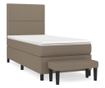 Боксспринг легло с матрак, таупе, 100x200 см, текстил