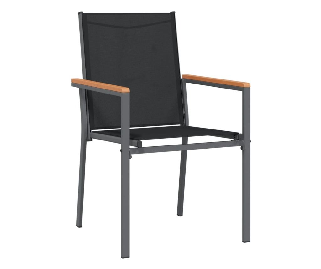 Vrtni namještaj, 5 komada, crni, tekstilen i čelik - 5