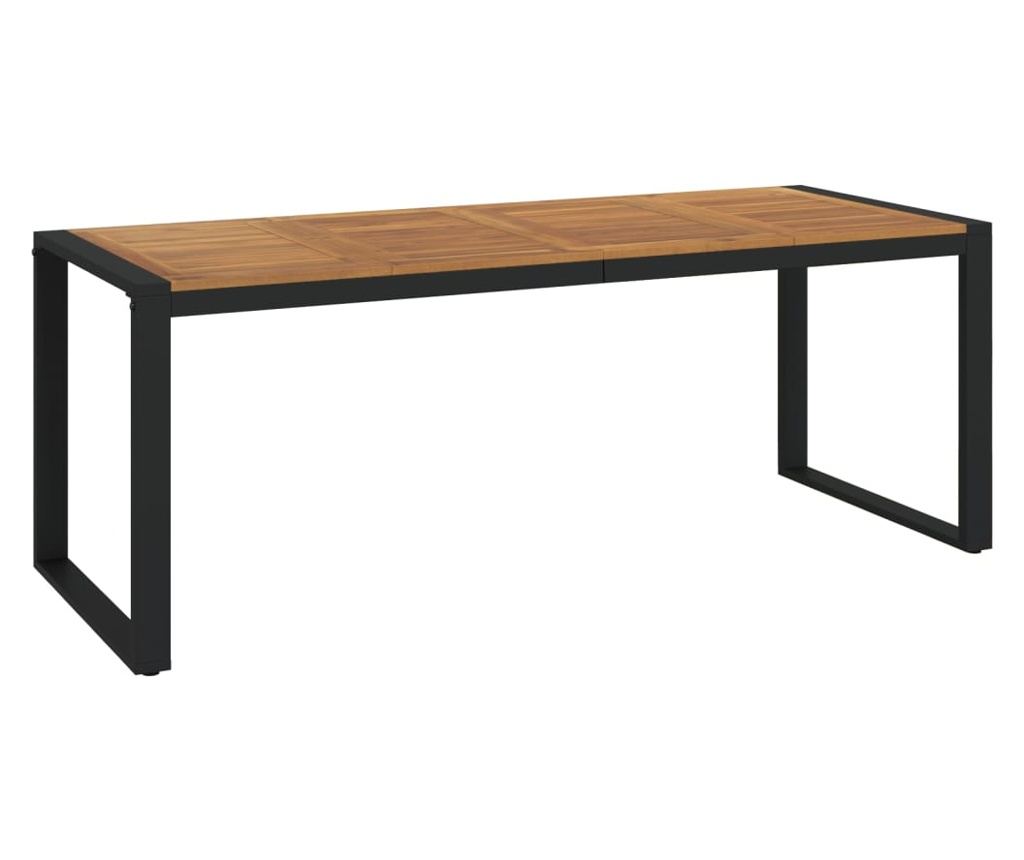 Градински комплект мебели, 9 части, масивно акациево дърво и метал - 5