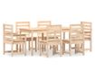 Градински комплект маса, 7 части, масивна борова дървесина thumbnail 2