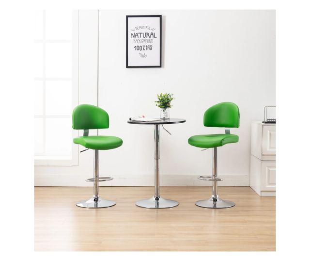 Barski stoli, 2 kosa, zeleno, umetno usnje