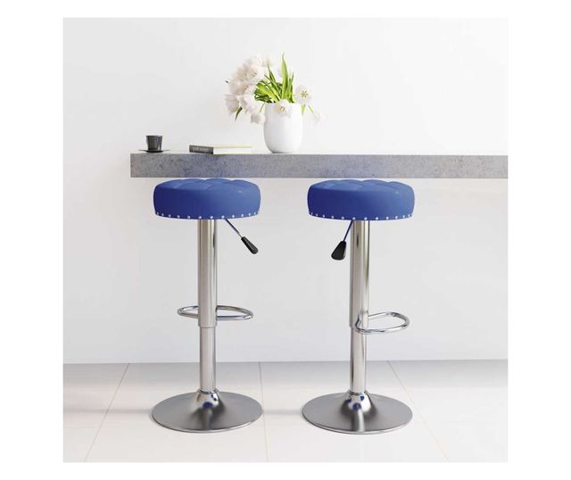 Barski stoli, 2 kosa, modri, blago