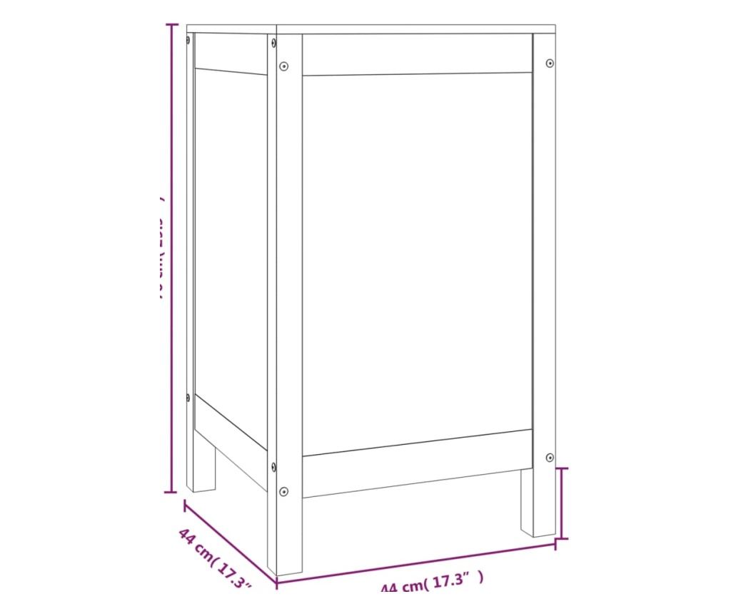 Laundry hamper, 44x44x76 cm, solid pine wood - 10