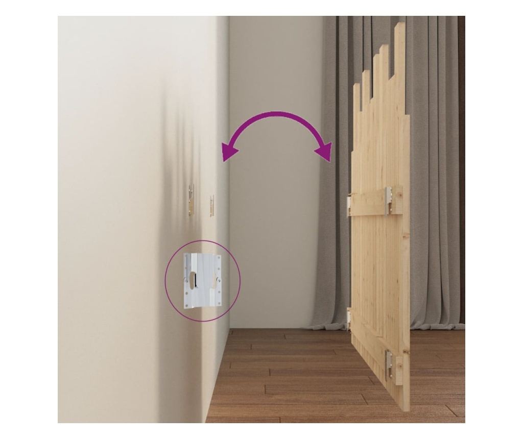 Табла за легло, 108x3x80 см, Масивна борова дървесина - 6