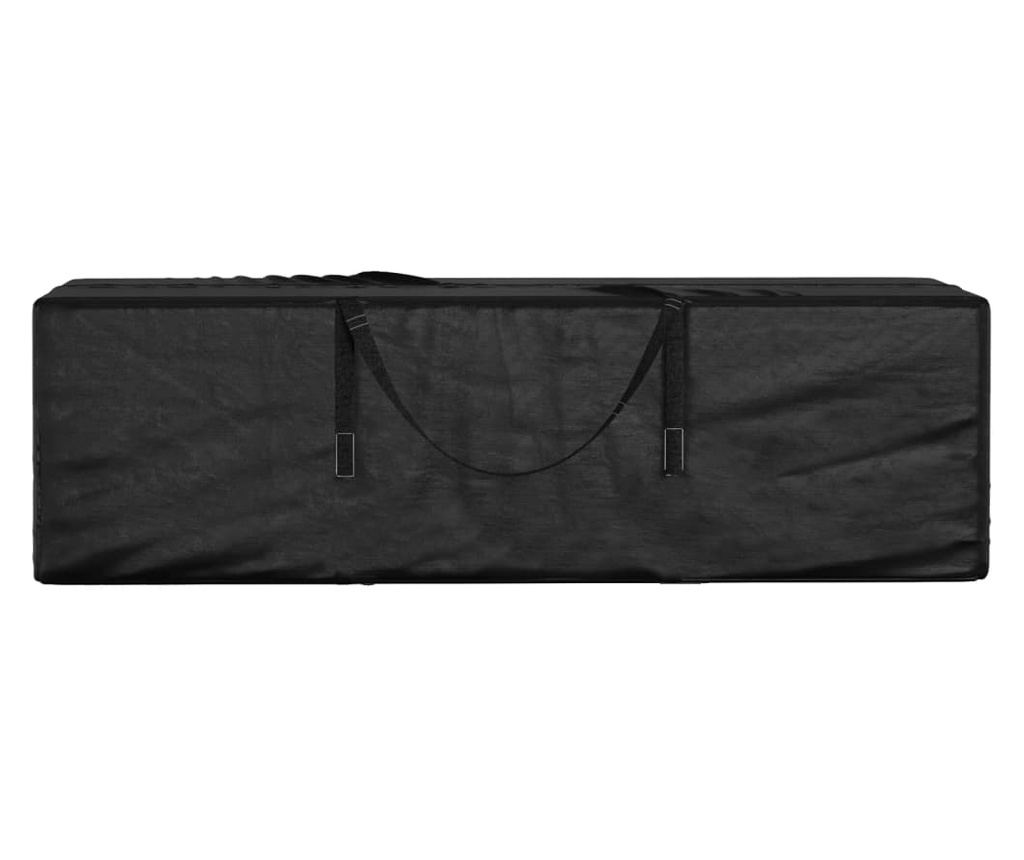 Градинска чанта за съхранение на възглавници, черна 135x40x55 см полиетилен - 2