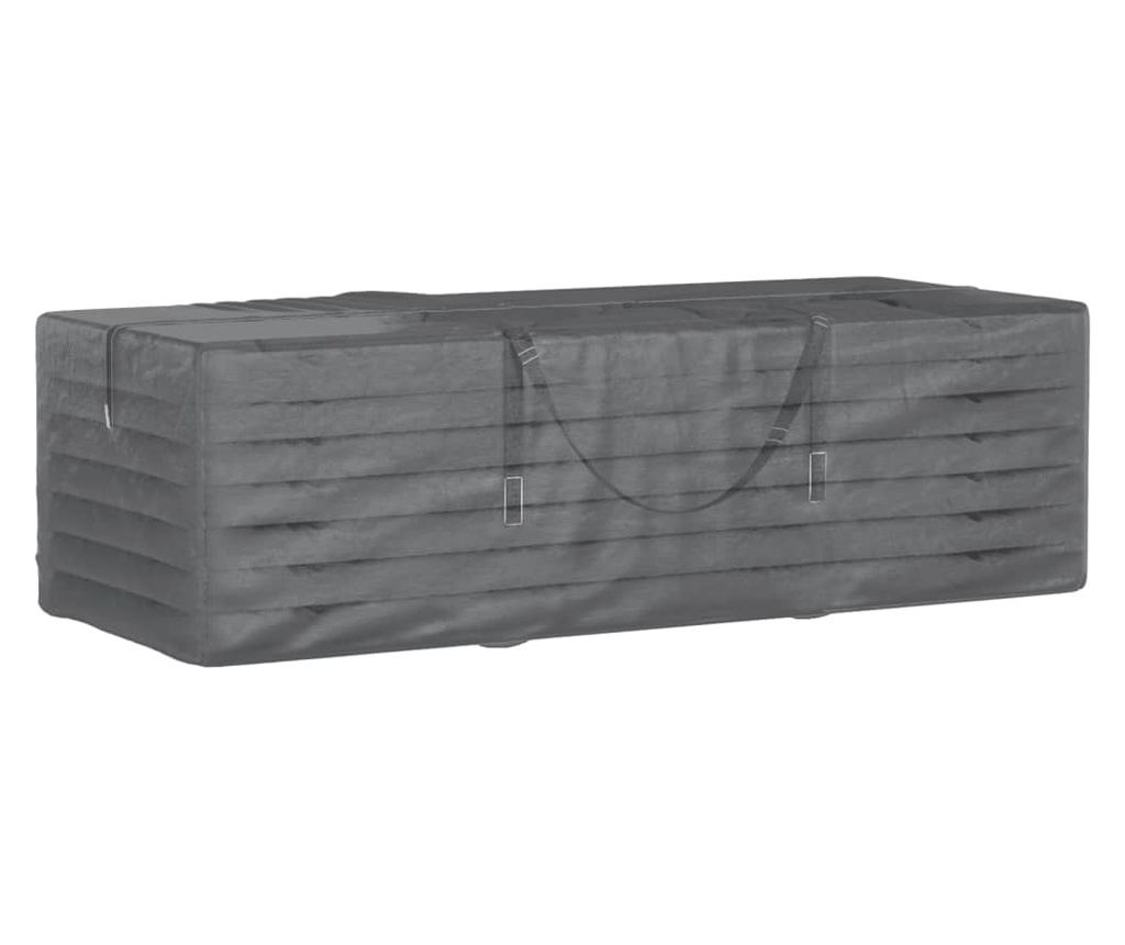 Градинска чанта за съхранение на възглавници, черна 135x40x55 см полиетилен - 4