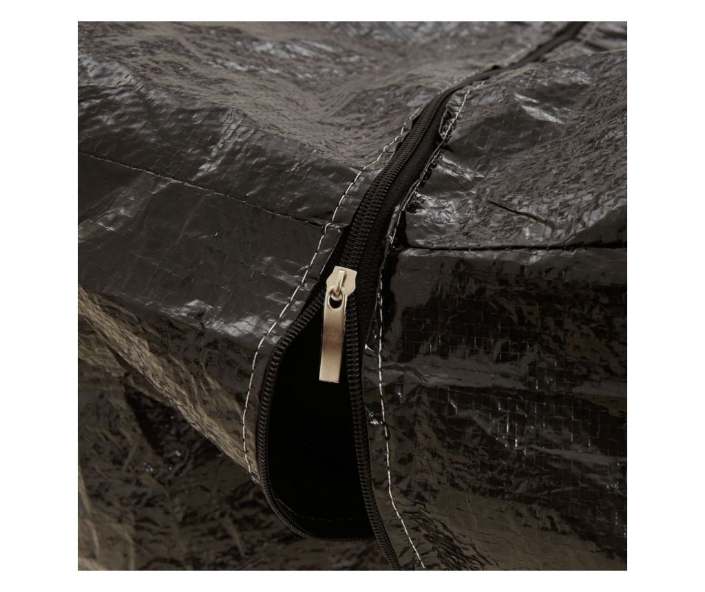 Градинска чанта за съхранение на възглавници, черна 135x40x55 см полиетилен - 6