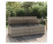 Градински диван за двама със сиви възглавници, полиратан thumbnail 3