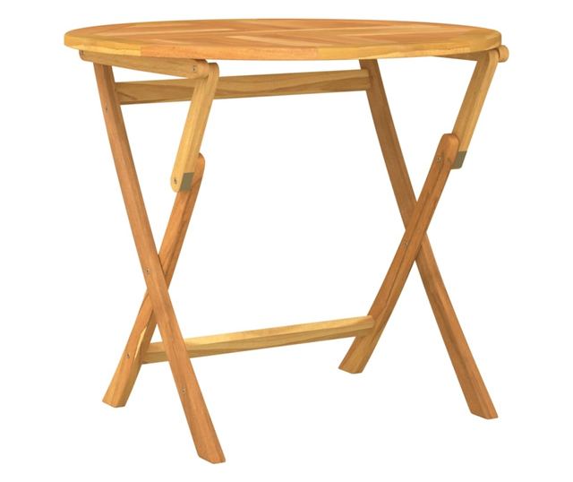 Градински комплект маса, масивно тиково дърво, 5 части