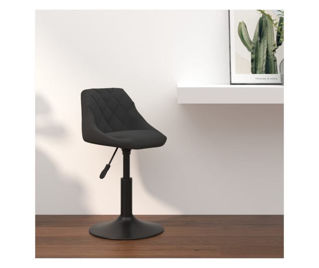 Barski stol, črn, žamet