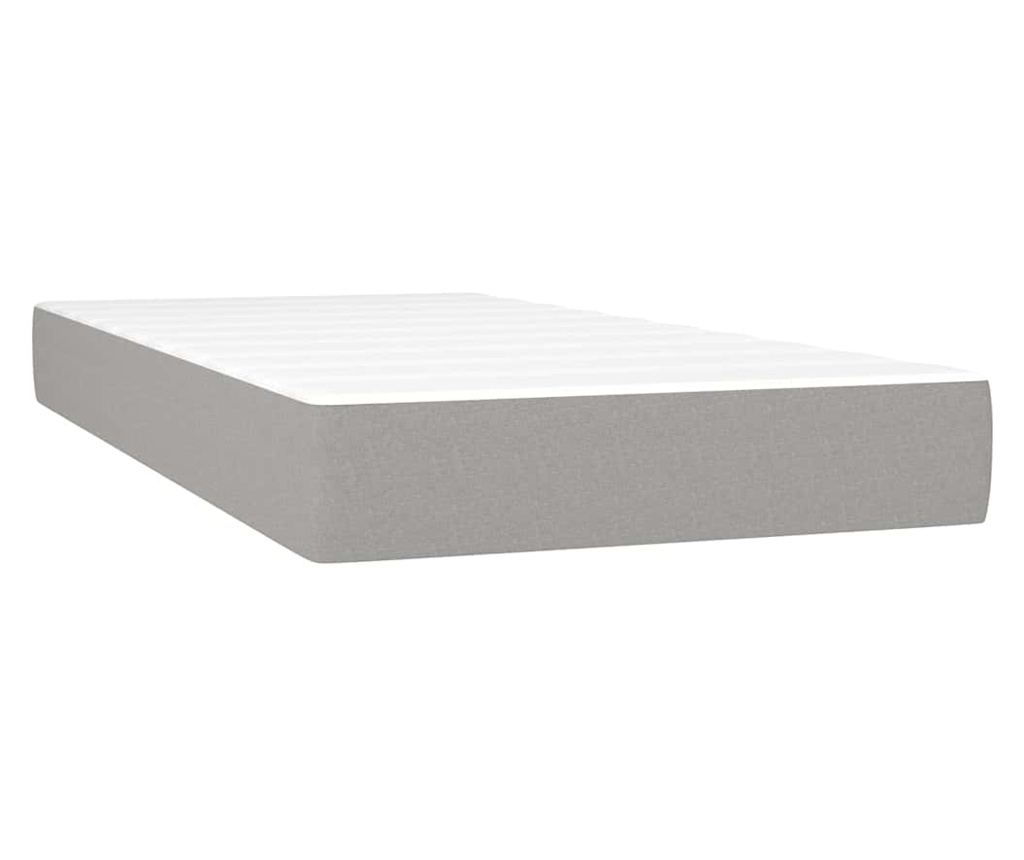 Okvir za krevet s madracem i LED rasvjetom, svijetlo siva, 80x200 cm, tekstil - 6