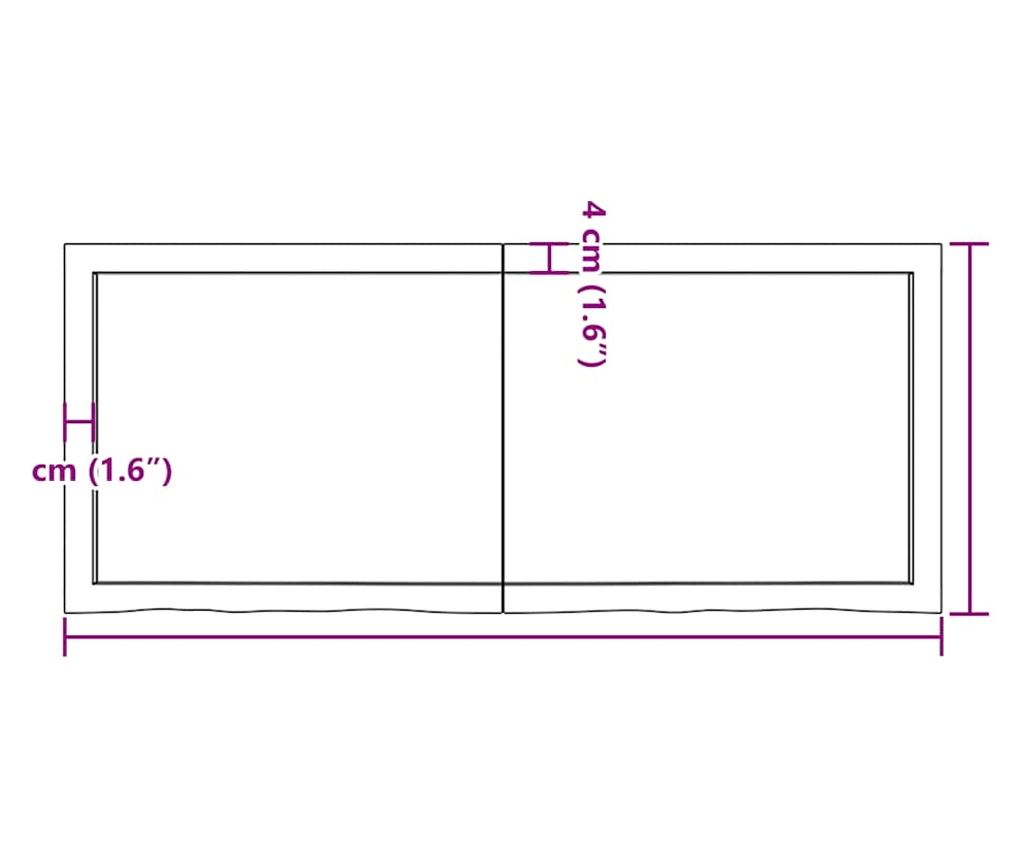 Стенен рафт светлокафяв 120x50x(2-6) см обработен масивен дъб - 10