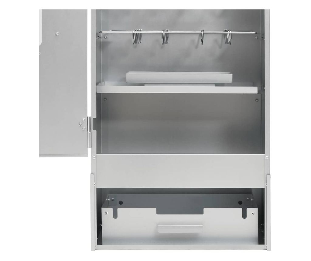 Пушилка за барбекю с дървени стърготини 44,5x29x110 см поцинкована стомана - 9