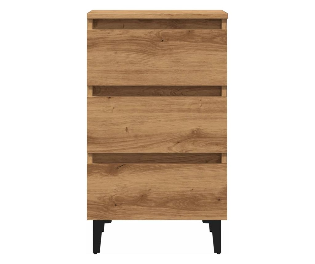 Noćni ormarić s metalnim nogama, Artisan Oak, 40x35x69 cm - 4
