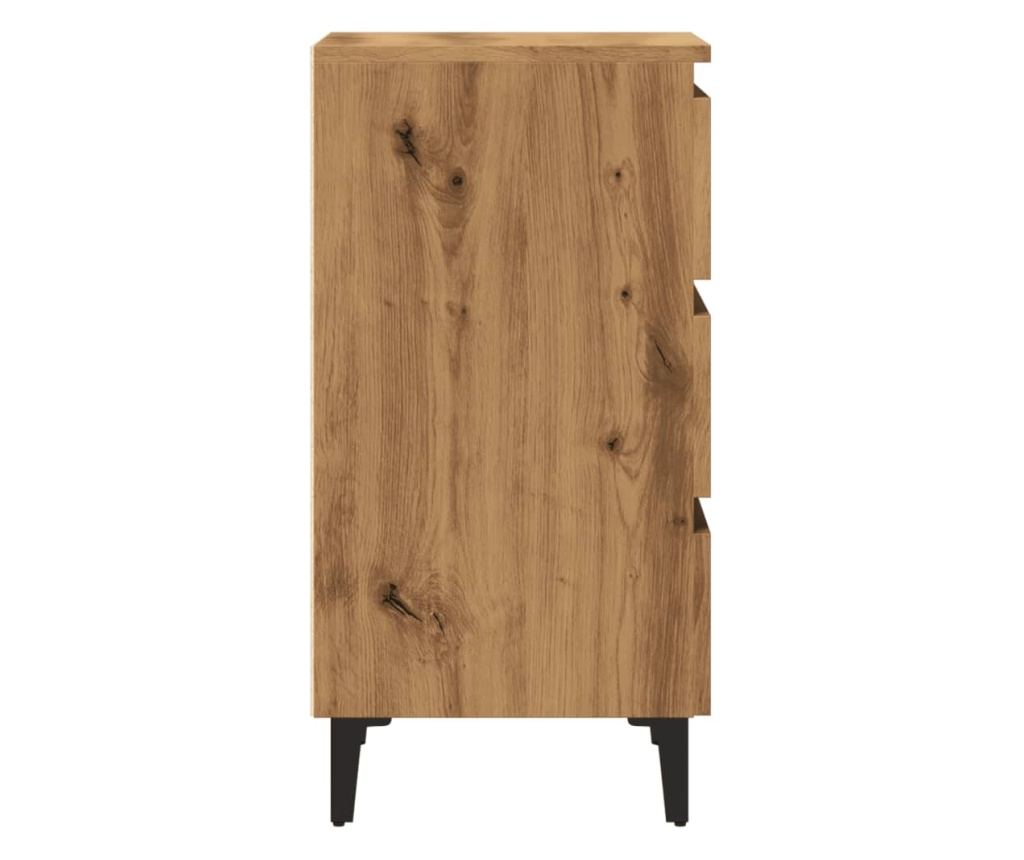 Noćni ormarić s metalnim nogama, Artisan Oak, 40x35x69 cm - 6
