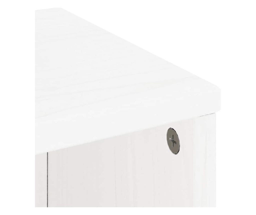 Страничен шкаф ODDA White 40x24x79 cm Масивна дървесина Бор - 9