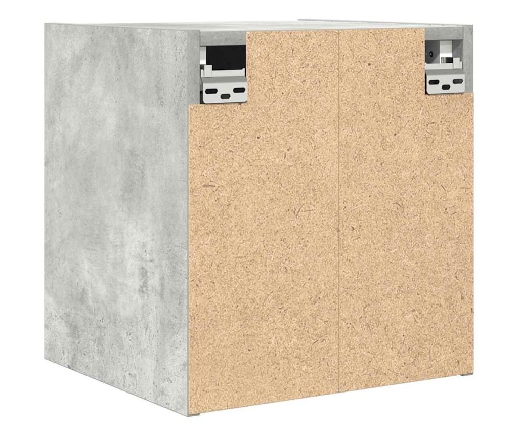 Нощни шкафчета за стенен монтаж 2 бр бетонно сиви 38x34x40 см - 9