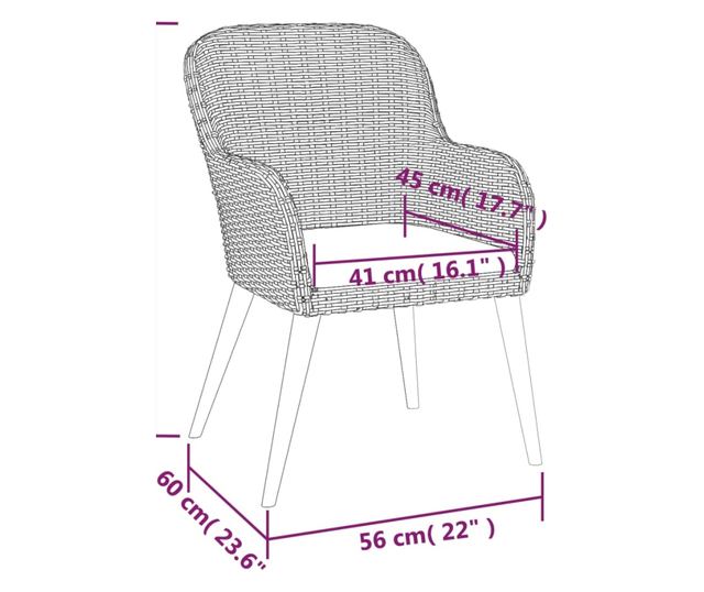 Комплект градински мебели, 7 части, с възглавници, черен