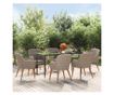 Комплект градински мебели, 7 части, с възглавници, кафяв thumbnail 1