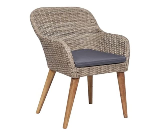 Комплект градински мебели, 7 части, с възглавници, кафяв