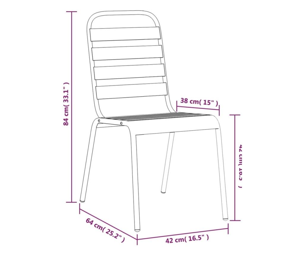 Градински комплект за хранене, 3 части, антрацит, стомана - 10