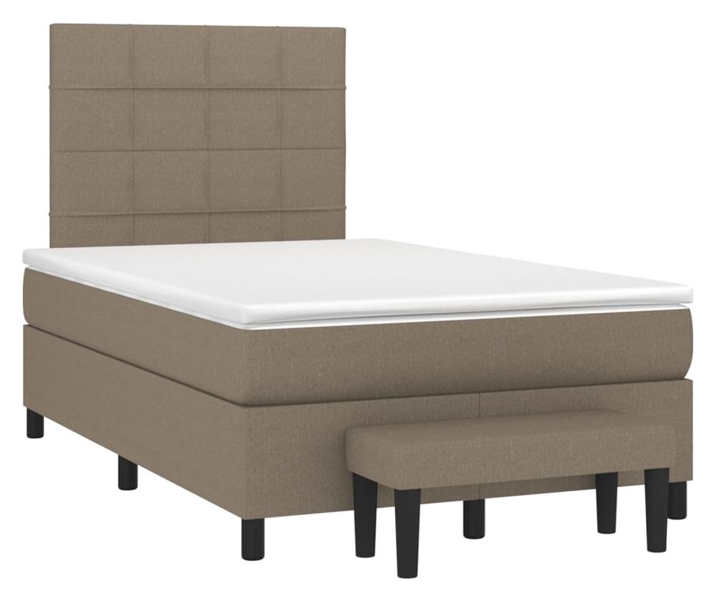 Платформен легло с матрак, тъмносиво, 120x200 см, текстил - 3