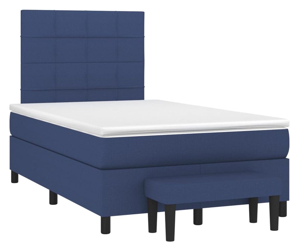 Боксспринг легло с матрак, синьо, 120x200 см, текстил - 3
