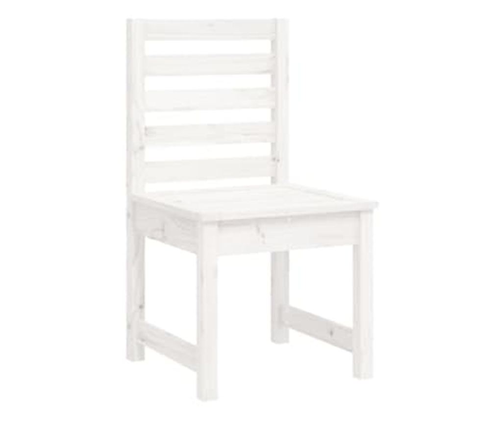 Комплект градински мебели, 11 части, бял, масивна борова дървесина - 6