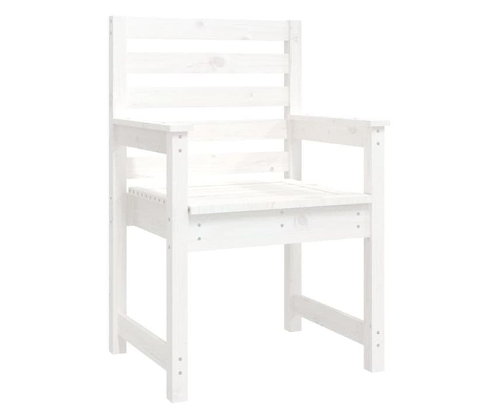 Комплект градински мебели, 11 части, бял, масивна борова дървесина - 7